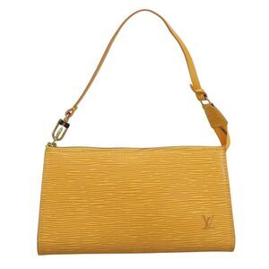 Louis Vuitton Pochette Accessoire Yellow Leather Handbag (Pre-Owned)